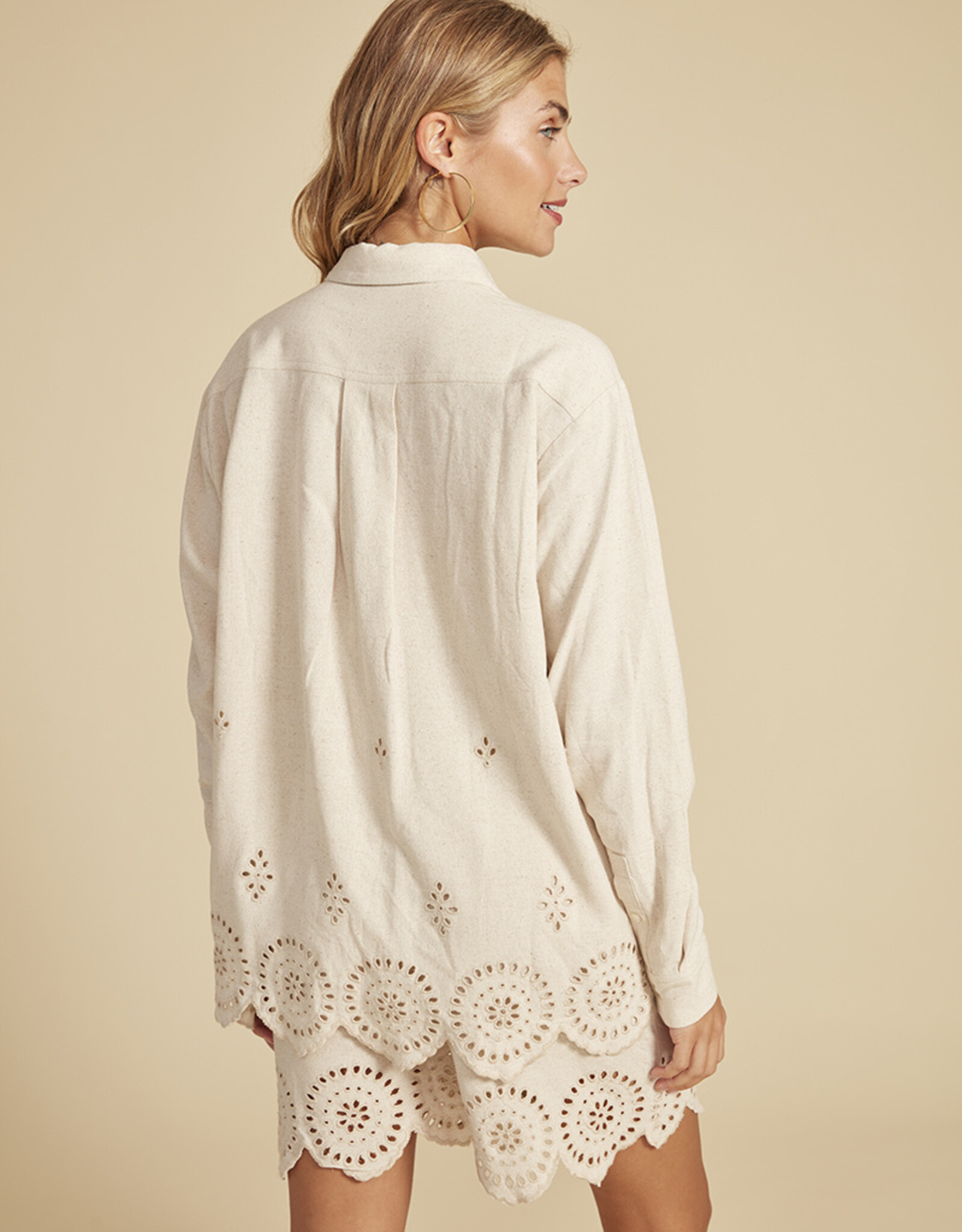 RD Style Shayla L/S Scalloped Shirt