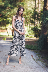 Papillon Floral Stretch Jumpsuit with V-Boning