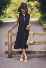 Papillon Sleeveless Linen Blend Button Front Dress
