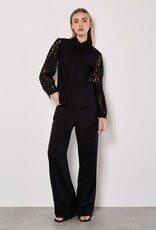 Apricot Lace Arm & Collar Poplin Shirt