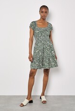 Apricot All Over Paisley Milkmaid Tier Mini Dress