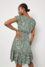 Apricot All Over Paisley Milkmaid Tier Mini Dress