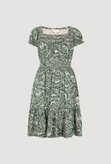 Apricot All Over Paisley Milkmaid Tier Mini Dress