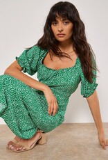 Apricot Dotty Constellation Button Detail Milkmaid Dress