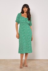 Apricot Dotty Constellation Button Detail Milkmaid Dress