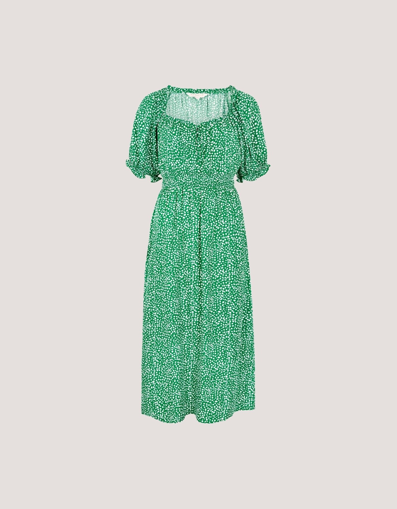 Apricot Dotty Constellation Button Detail Milkmaid Dress