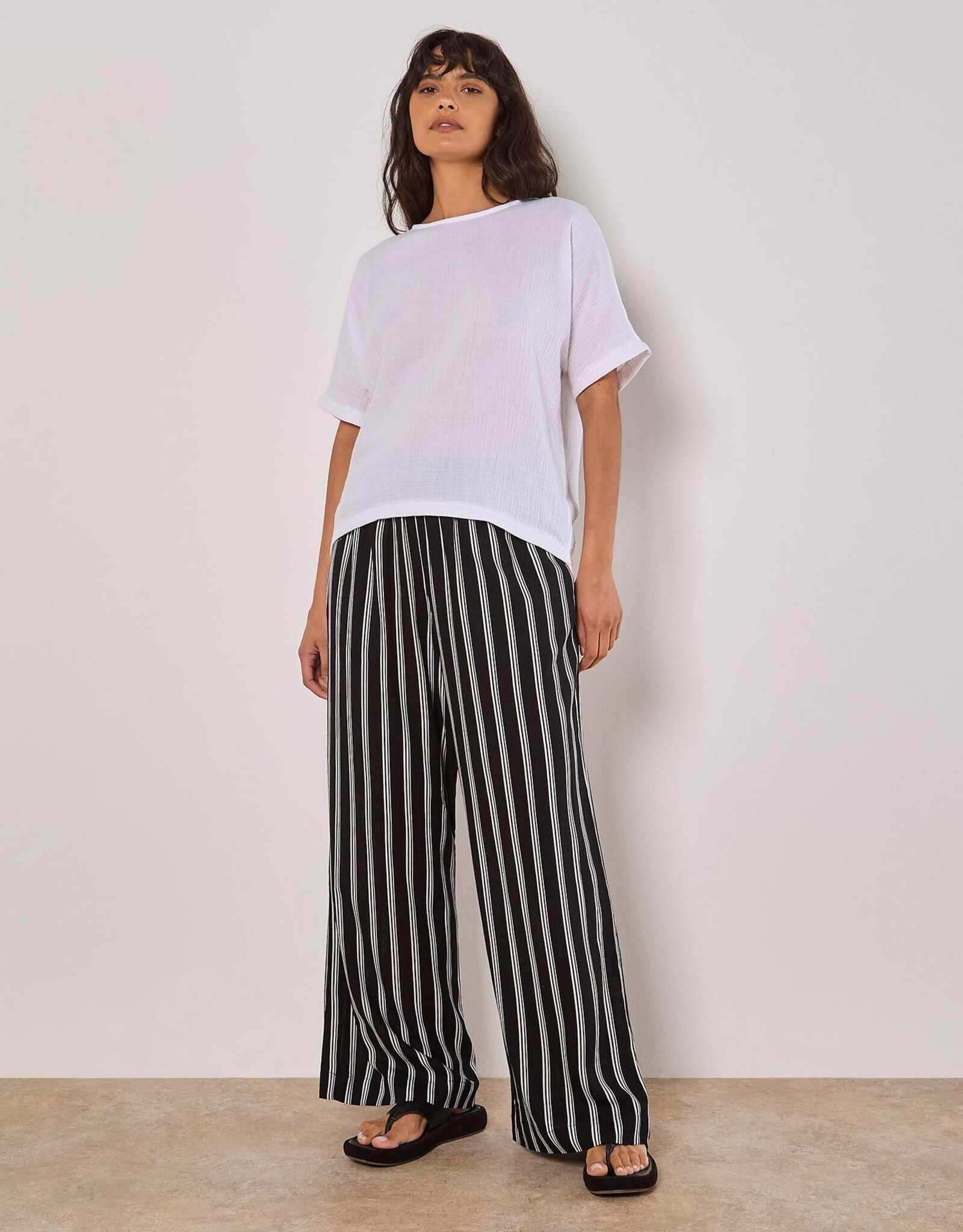 Apricot Tetra Button Back Curved Tee