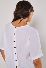 Apricot Tetra Button Back Curved Tee