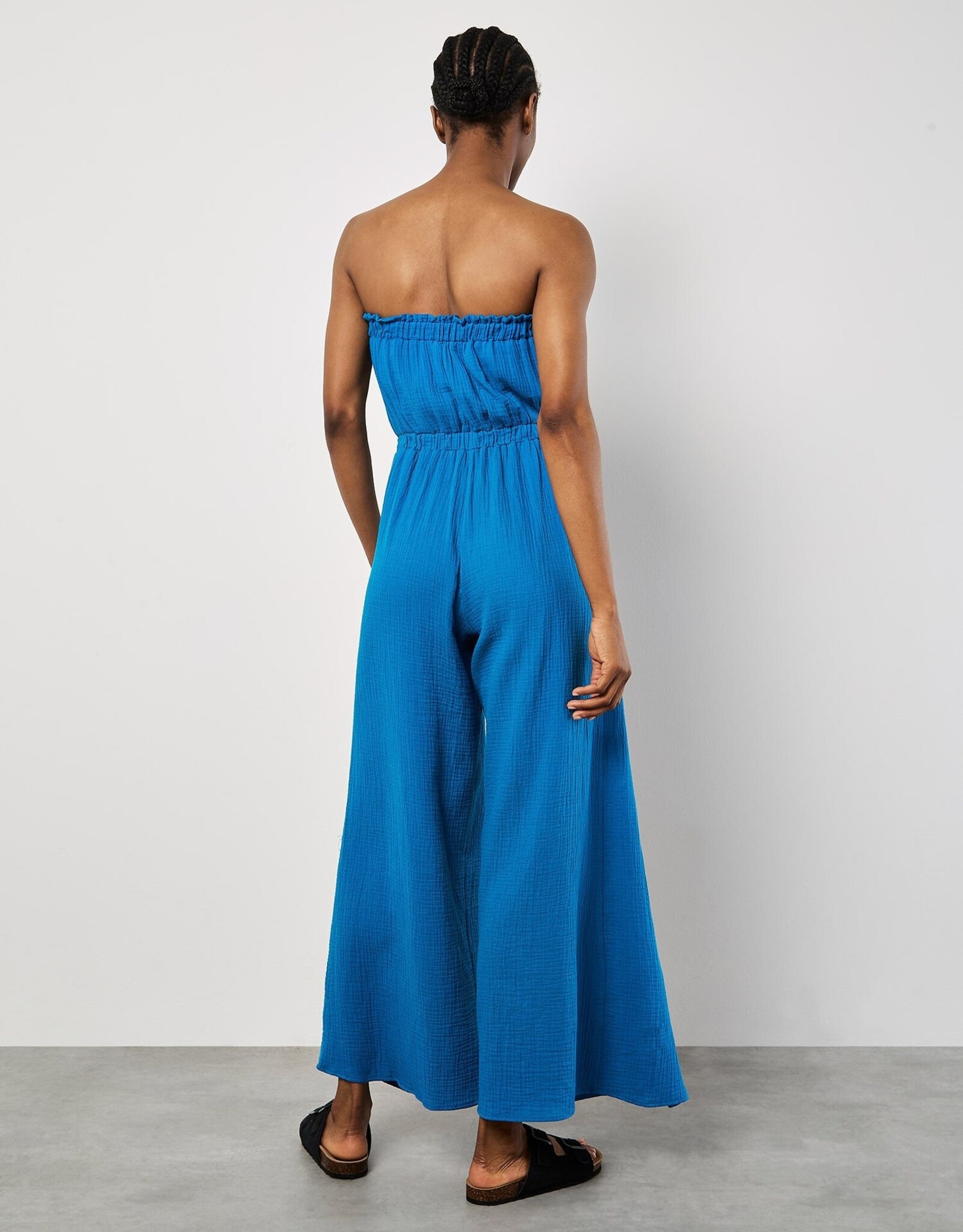 Apricot Bandeau Wrap Leg Tetra Jumpsuit