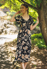 Papillon Floral Off The Shoulder Puff Sleeve Dress