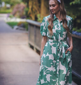 Papillon Floral Collared Shirt Dress