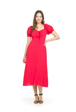 Papillon  Midi Dress w Puff Sleeves