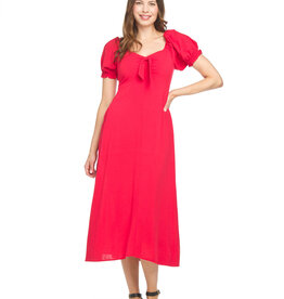 Papillon Midi Dress w Puff Sleeves
