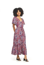 Papillon Tiered Crinkled Patchwork Printed