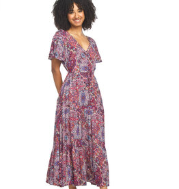 Papillon Tiered Crinkled Patchwork Printed