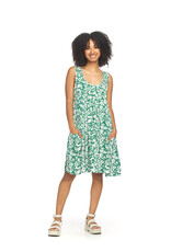 Papillon Printed Front Pleat Swing Dress