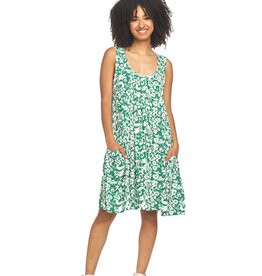 Papillon Printed Front Pleat Swing Dress