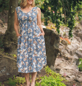 Papillon Floral Elastic Waist Tank Dress