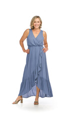 Papillon Crinkle Ruffle Wrap Dress