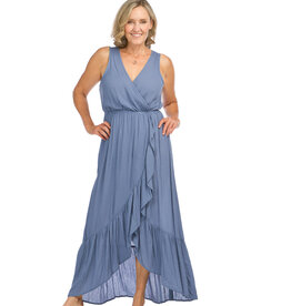 Papillon Crinkle Ruffle Wrap Dress