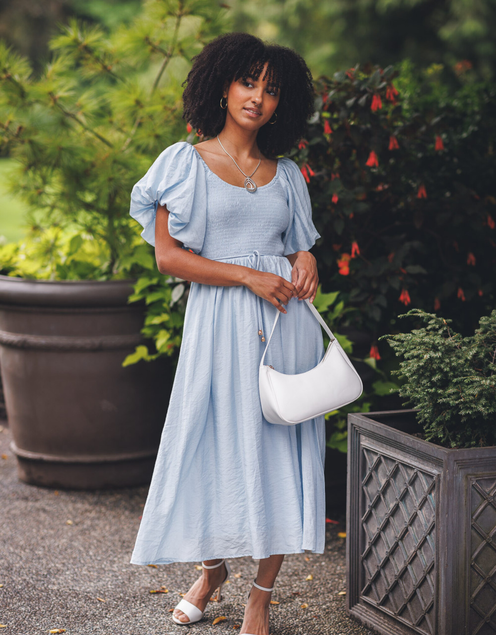 Papillon Smocked Puff Sleeve Dress