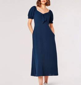 Apricot Tie Detail Milkmaid Midaxi Dress