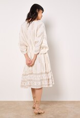 Apricot Paisley Boho Lurex V Neck Mini Dress