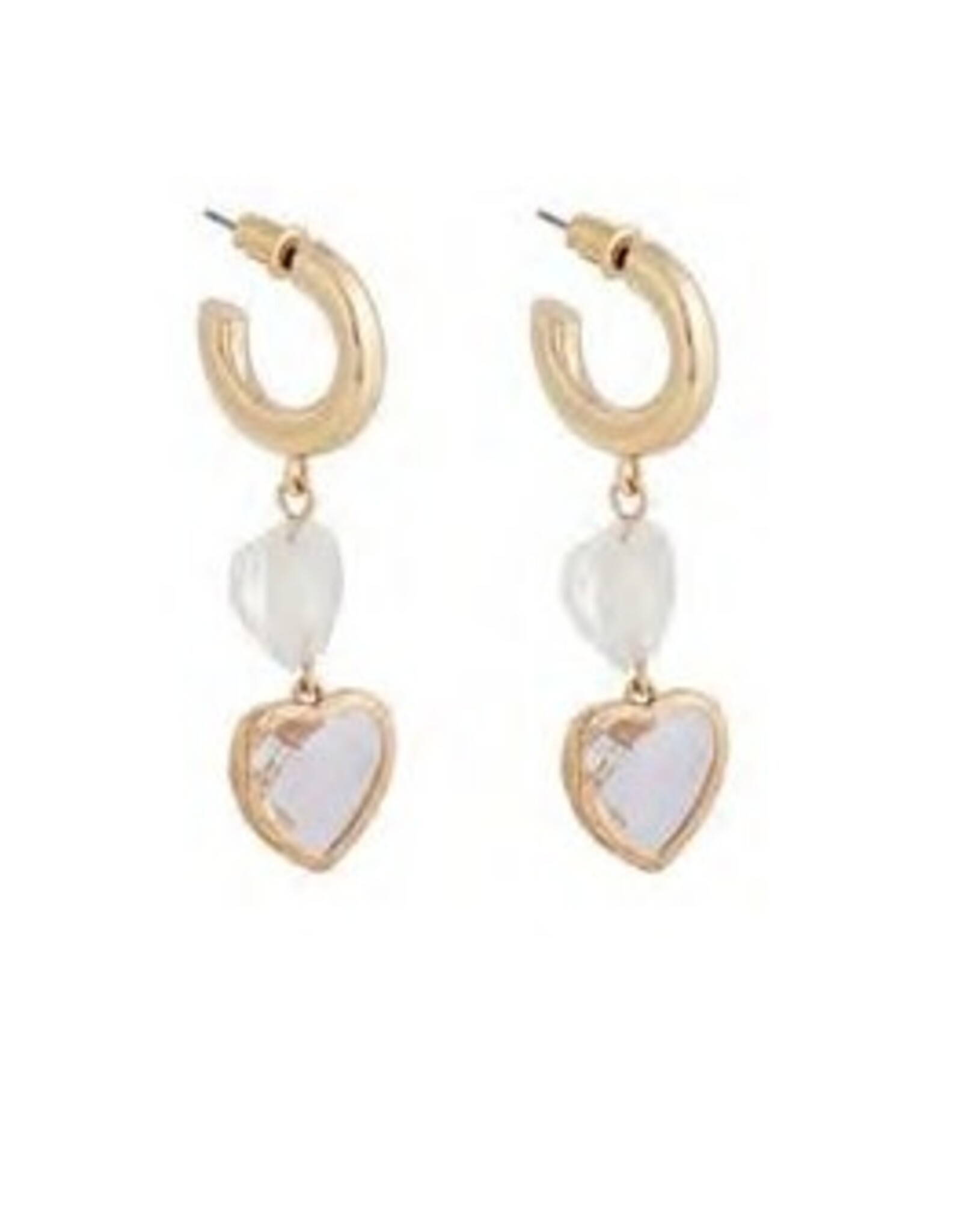Merx Inc. Merx Heart Drop Earrings Gold
