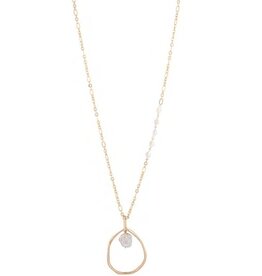 Merx Inc. Merx Pearl w Disc Long Necklace Gold