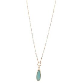 Merx Inc. Merx Aqua Stone Necklace