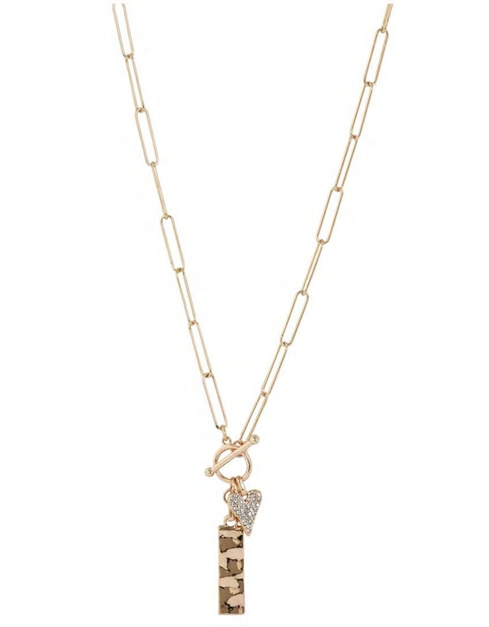 Merx Inc. Merc Crystal and Gold Rec. Charm Necklace