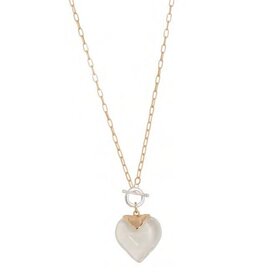 Merx Inc. Merx Clear Heart Necklace Gold
