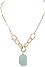 Merx Inc. Merx Aqua Stone Necklace Gold