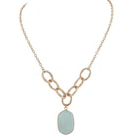 Merx Inc. Merx Aqua Stone Necklace Gold