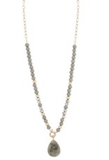 Merx Inc. Merx Grey Agate Necklace Gold