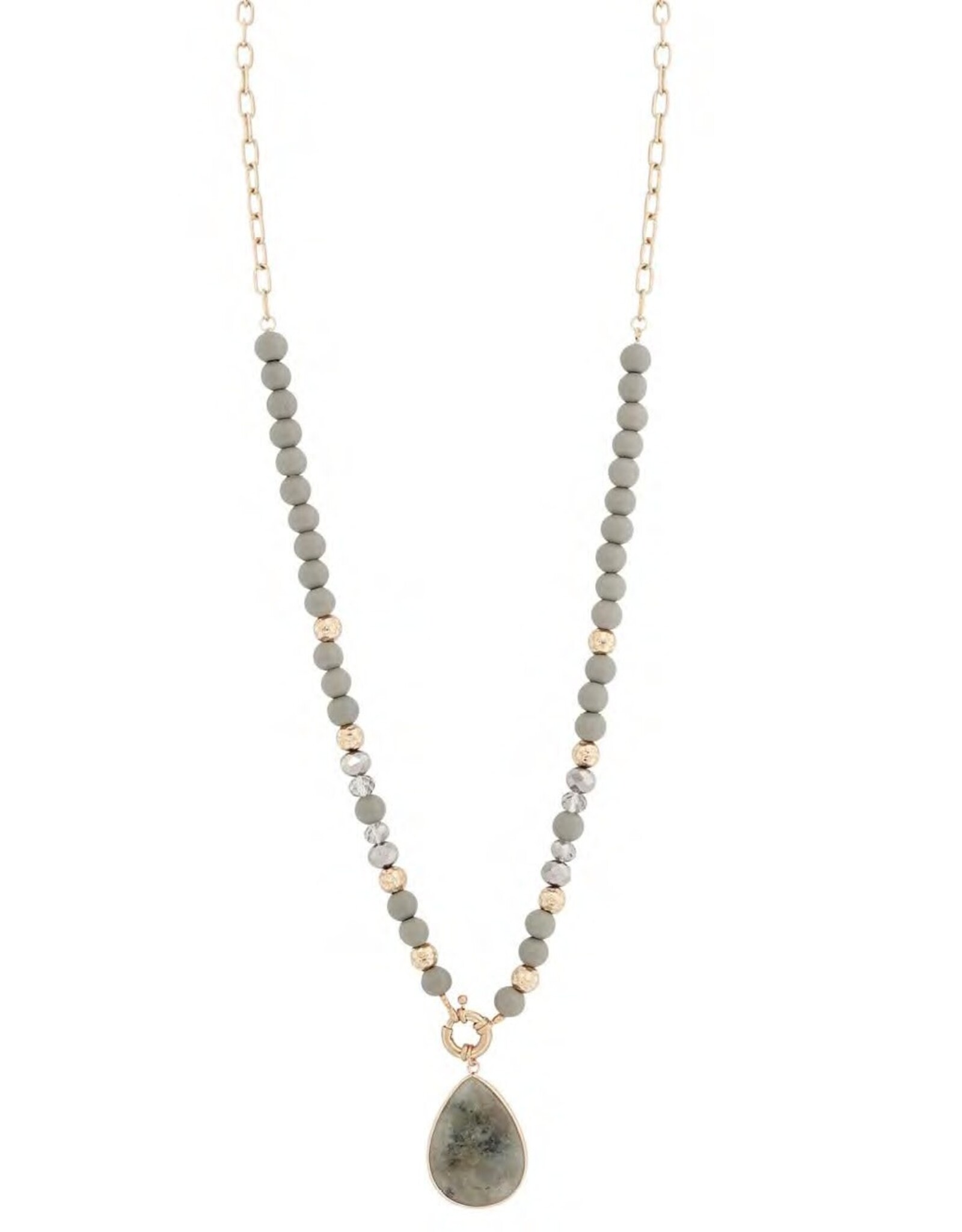 Merx Inc. Merx Grey Agate Necklace Gold