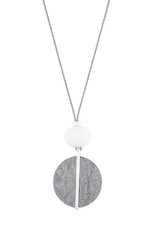 Merx Inc. Merx White Ball Silver Disc Necklace Silver