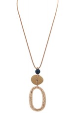 Merx Inc. Merx Stone Oval Hoop Pendant Necklace
