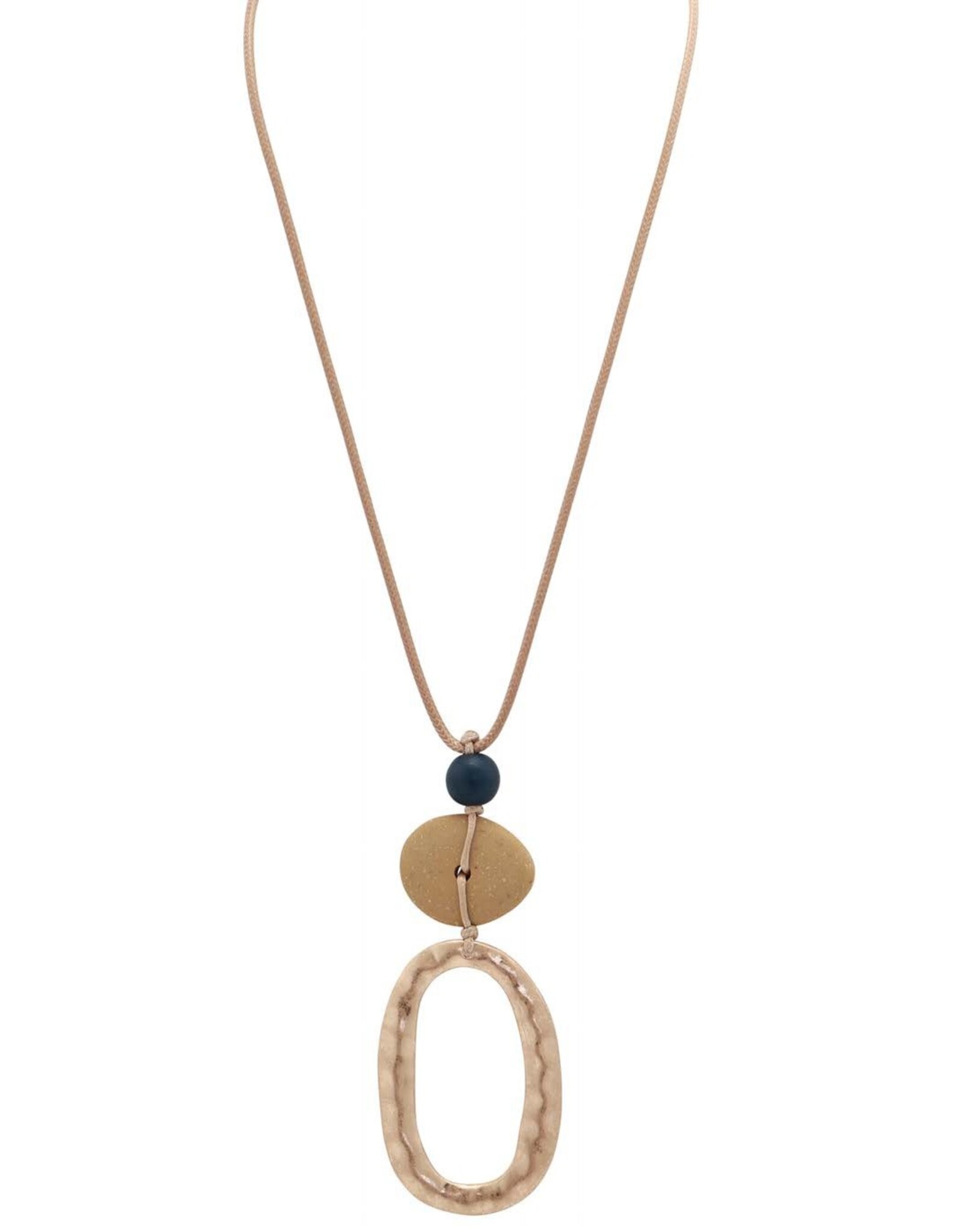Merx Inc. Merx Stone Oval Hoop Pendant Necklace