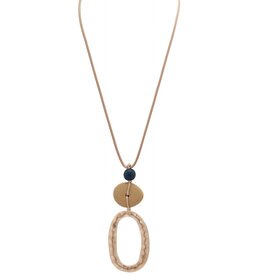 Merx Inc. Merx Stone Oval Hoop Pendant Necklace