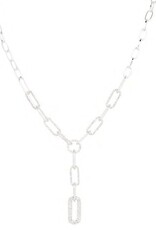 Merx Inc. Merx Hanging Chain Necklae w Crystals Silver