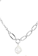 Merx Inc. Merx Fresh Water Pearl Necklace Silver