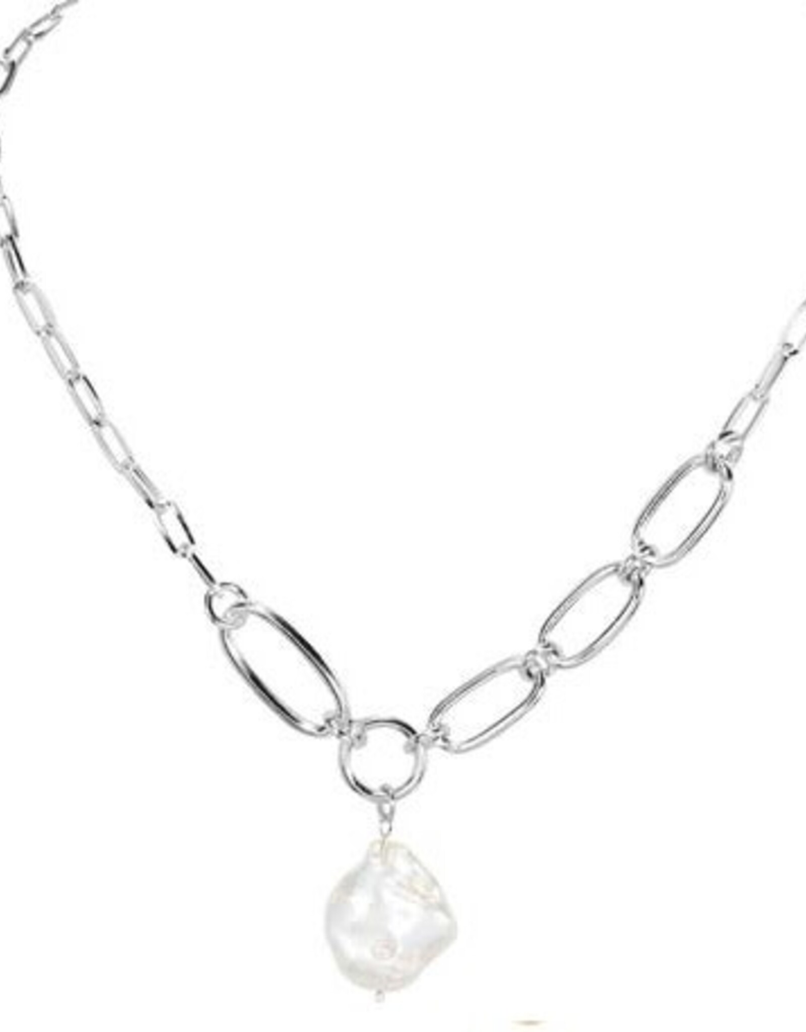 Merx Inc. Merx Fresh Water Pearl Necklace Silver