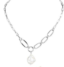 Merx Inc. Merx Fresh Water Pearl Necklace Silver