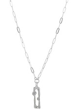 Merx Inc. Merx Crystal Rectangle Pendant Necklace Silver