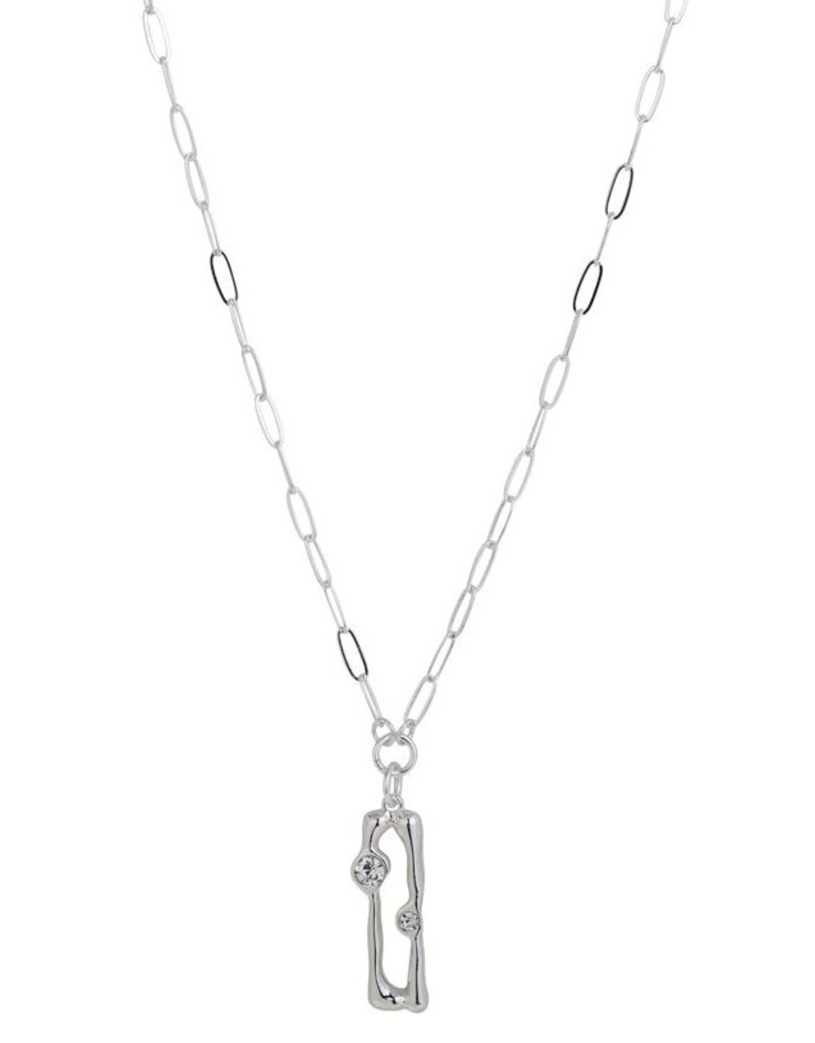 Merx Inc. Merx Crystal Rectangle Pendant Necklace Silver