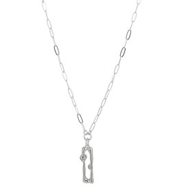 Merx Inc. Merx Crystal Rectangle Pendant Necklace Silver