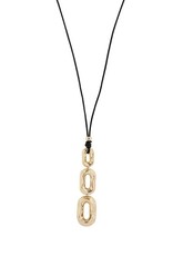 Merx Inc. Merx Shiny Gold 3 Oval Ring Necklace