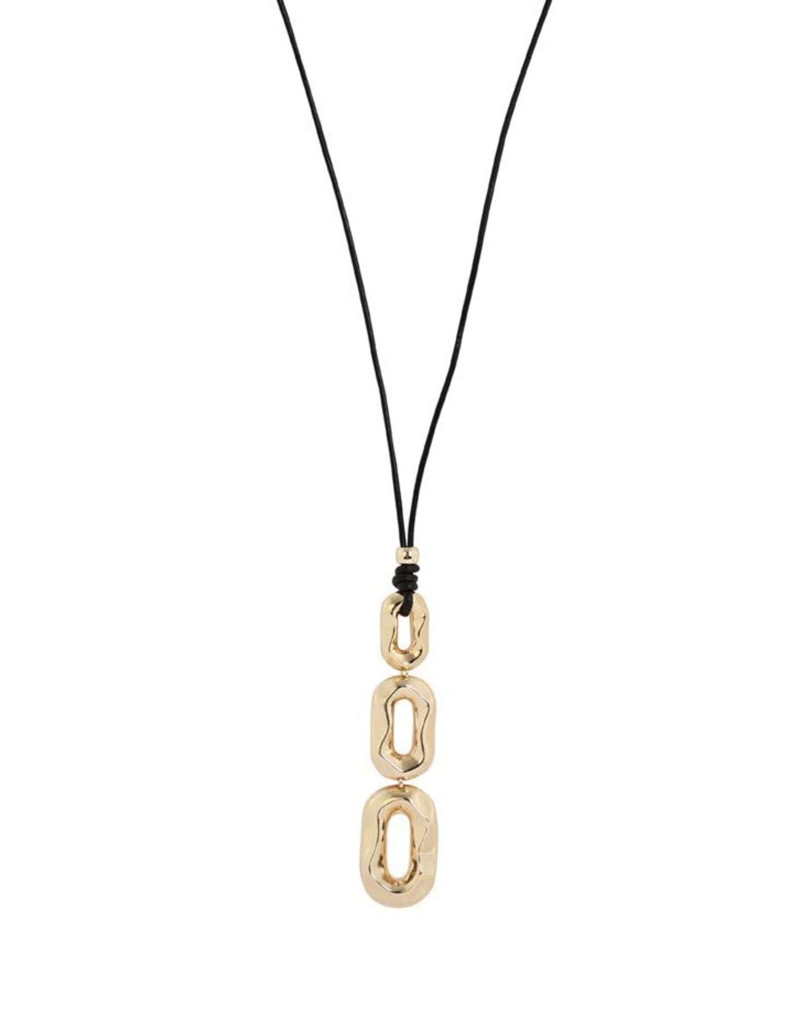 Merx Inc. Merx Shiny Gold 3 Oval Ring Necklace