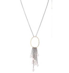 Merx Inc. Merx Pearl Charm Ring Necklace Silver